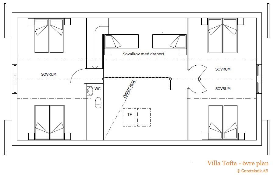 Villa Tofta ovre plan